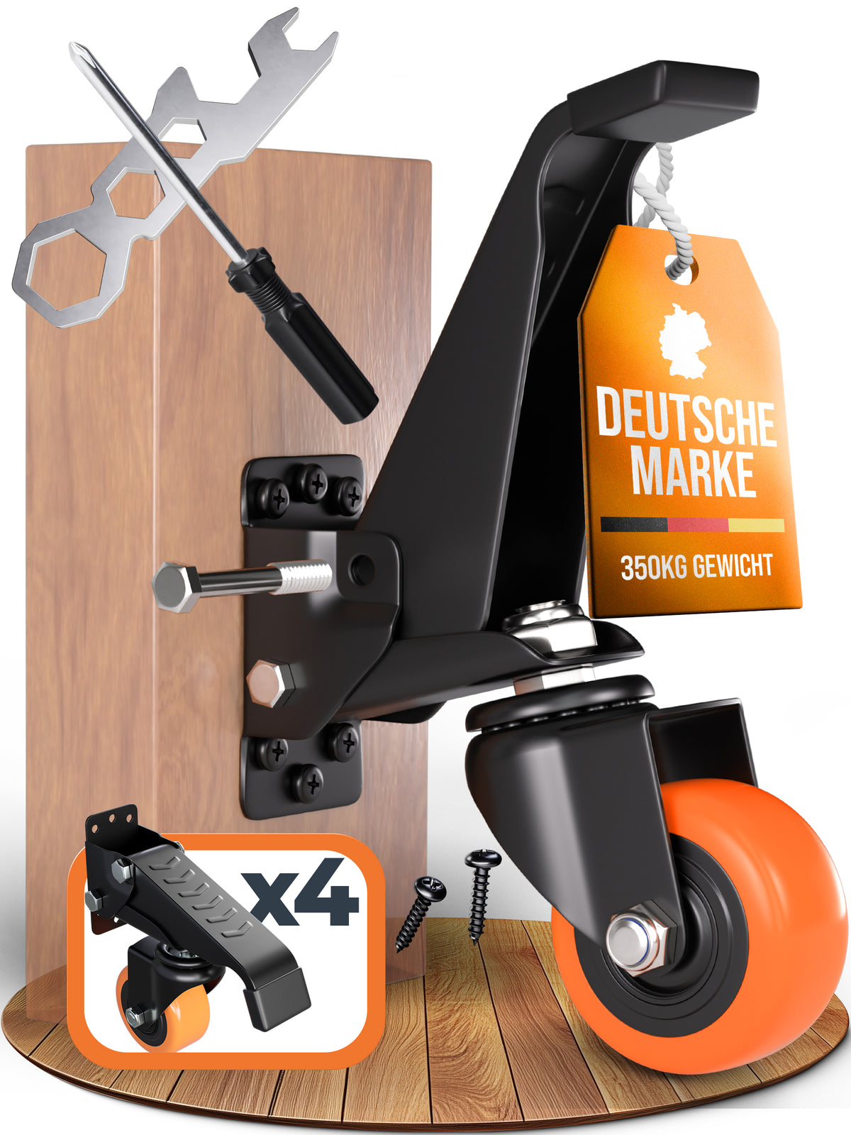 Fortura® schwerlastrollen absenkbar 350kg