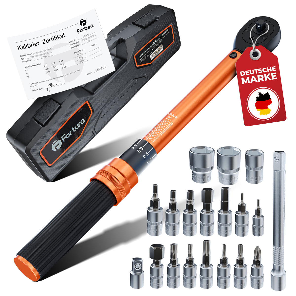 Fortura® Fahrrad-Drehmomentschlüssel 1–25 Nm – 1/4 Zoll