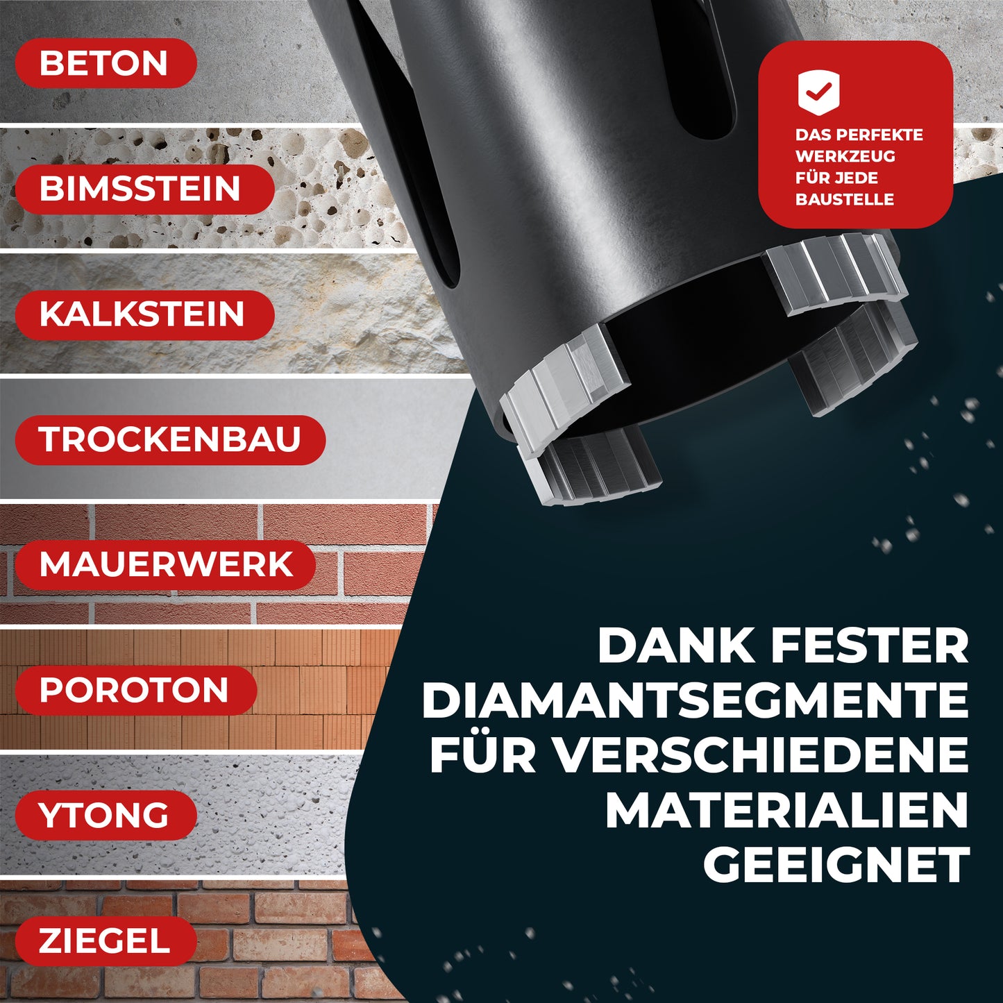 Fortura® Kernbohrer/Bohrkrone Ø32-162mm / 200mm