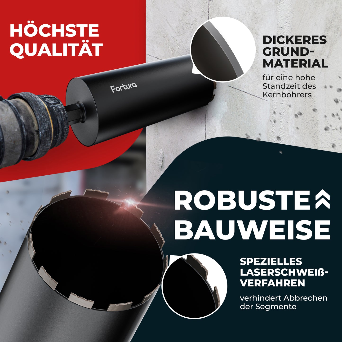 Fortura® Kernbohrer Ø42-162mm/400mm