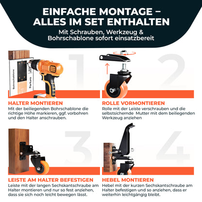 Fortura® schwerlastrollen absenkbar 350kg