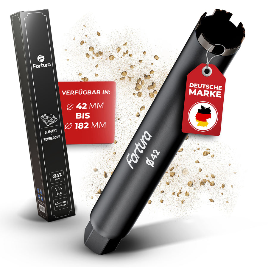 Fortura® Kernbohrer 1¼ Zoll Ø42-182mm 400mm Länge