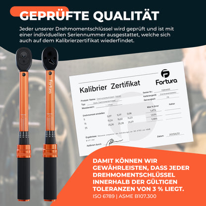 Fortura® Fahrrad-Drehmomentschlüssel 1–25 Nm – 1/4 Zoll