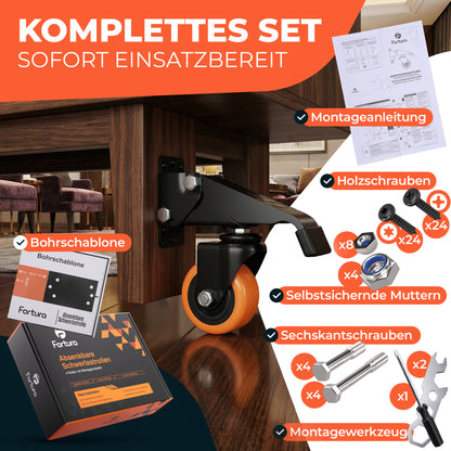Fortura® schwerlastrollen absenkbar 350kg