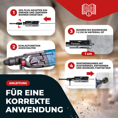 Fortura® Kernbohrer/Bohrkrone Ø32-162mm / 200mm