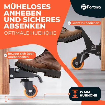Fortura® schwerlastrollen absenkbar 350kg