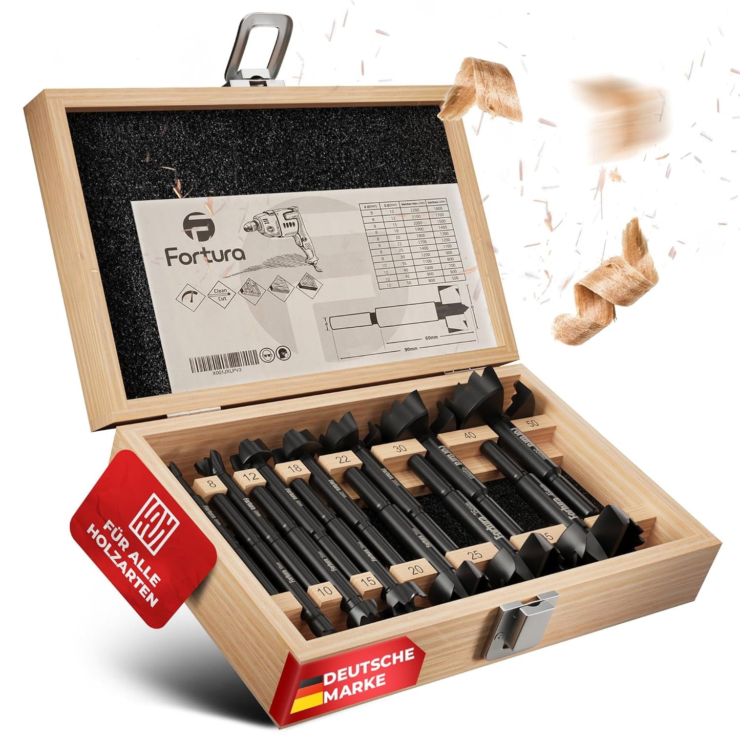Fortura® Forstnerbohrer Set Ø8-50mm
