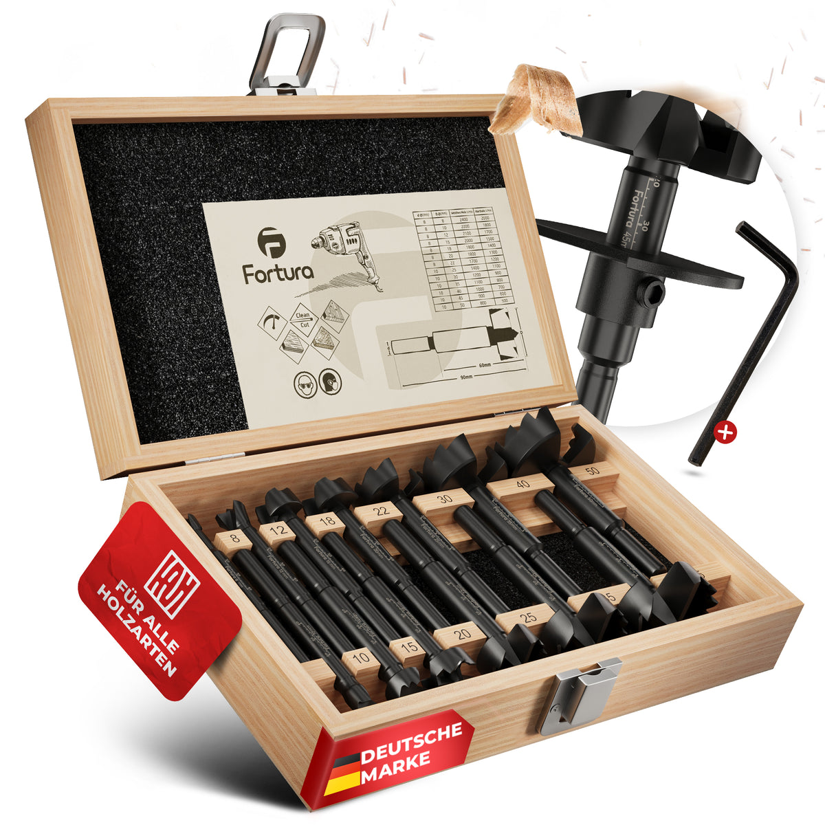 Fortura® Forstnerbohrer Set Ø8-50mm