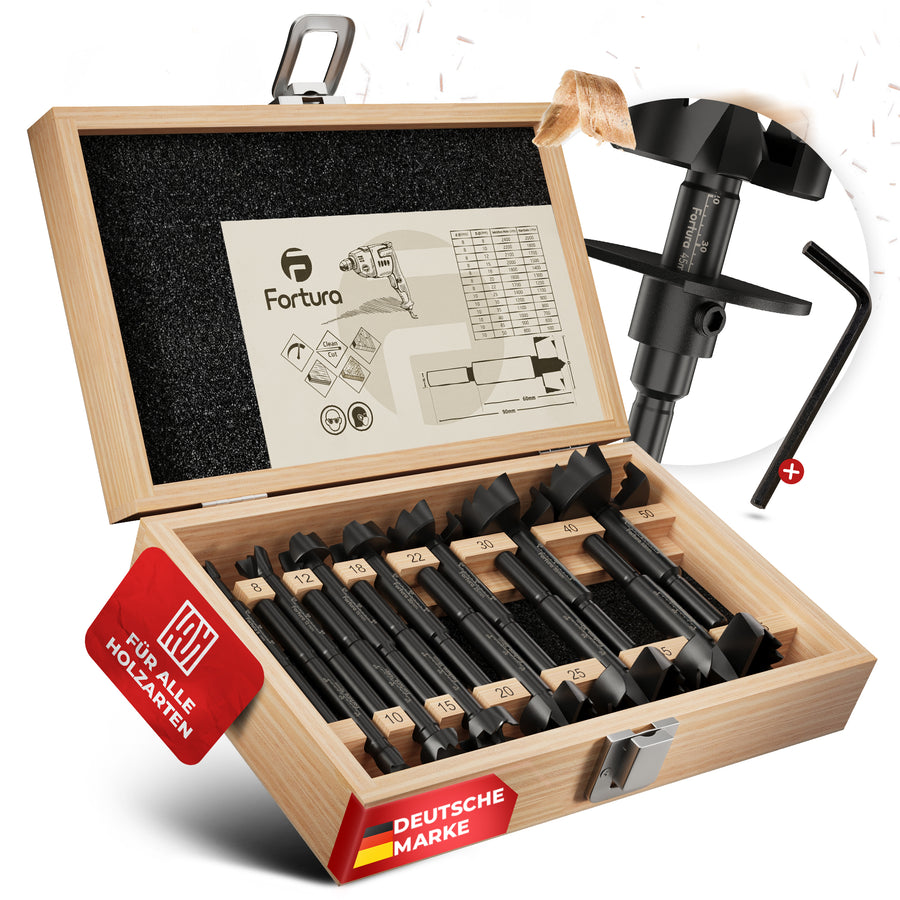 Fortura® Forstnerbohrer Set Ø8-50mm