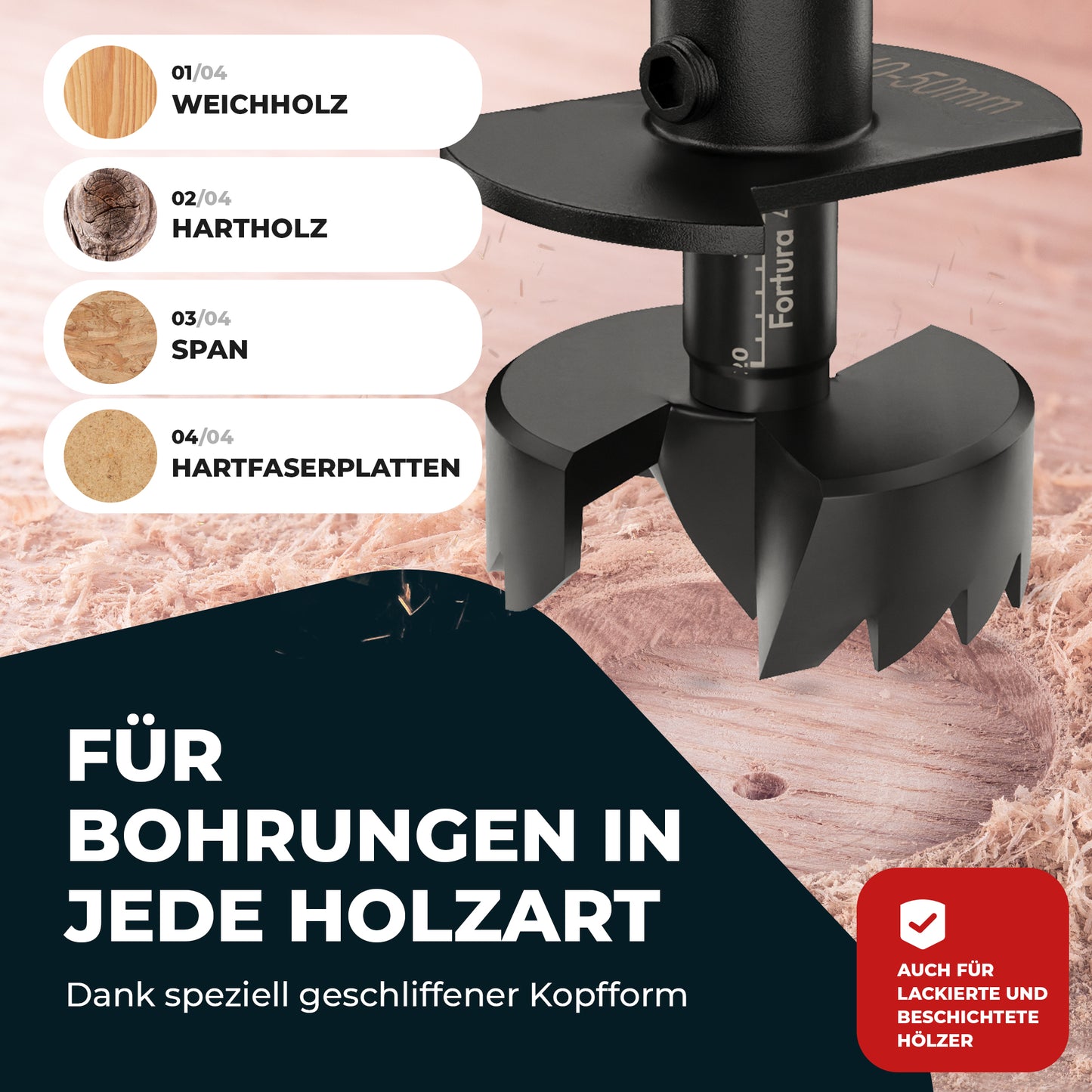 Fortura® Forstnerbohrer Set Ø8-50mm