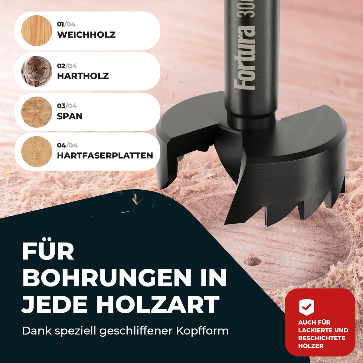 Fortura® Forstnerbohrer Set Ø8-50mm
